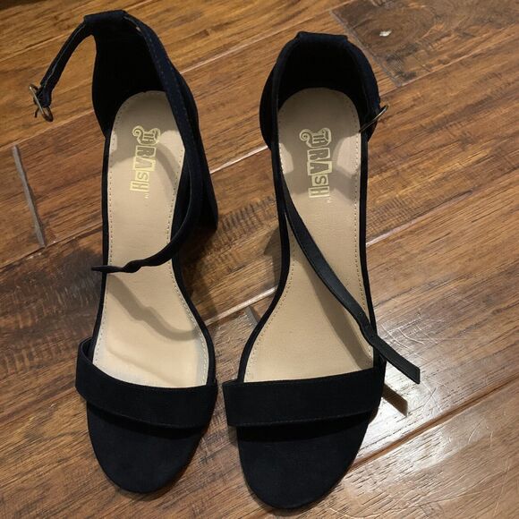 Women's Brash Houston Size 9.5 Black 4.5" High Heels Ankle Strap - Picture 6 of 7